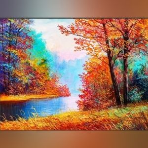 Vivid Fall Landscape Diamond Dot Painting